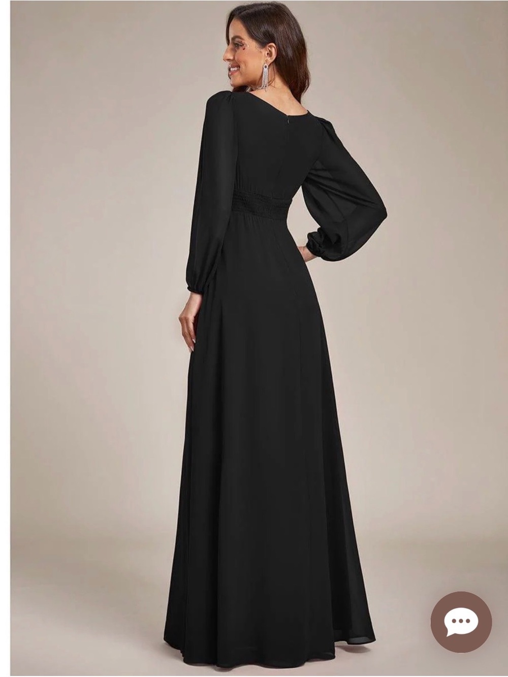 Ever Pretty Black Chiffon Maxi Dress - Picture 2 of 3
